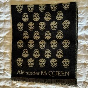 Alexander McQueen Reversible Skull Wool Scarf
